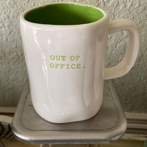 Rae Dunn Out of office mug in type print style